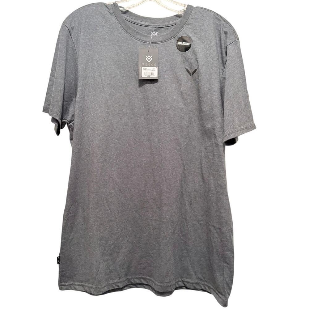 NWT Men's Veece Cotton Cut Through T-Shirt Gray Size L